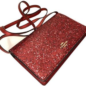 Coach Red Glitter Clutch